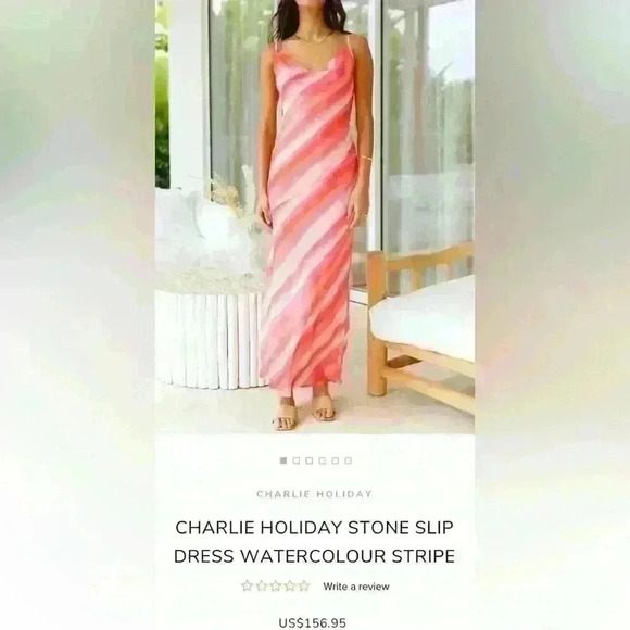 New Anthropologie CHARLIE HOLIDAY Stone Slip Dress Size S - Picture 3 of 13